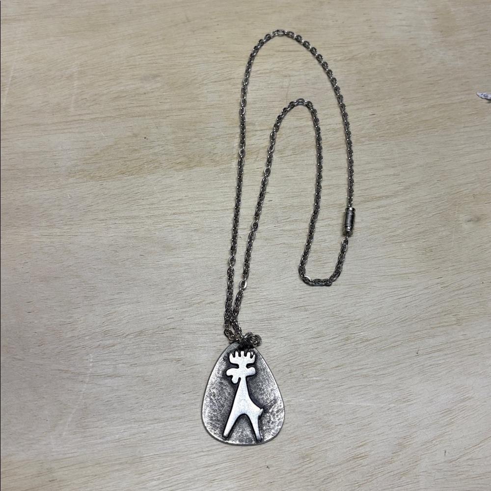 Z Tenn Sweden Pewter Moose Pendant Necklace